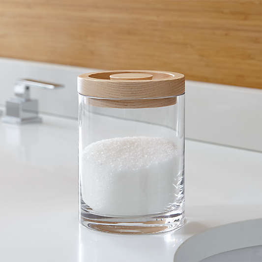 Ola Small Wood Lid Glass Canister