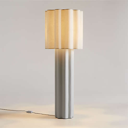 Ola Warm White Linen Floor Lamp