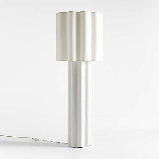 Ola Warm White Linen Floor Lamp