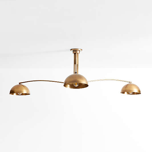 Olia Brass Metal Semi-Flush Mount Light