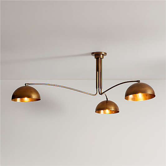 Olia Brass Metal Semi-Flush Mount Light