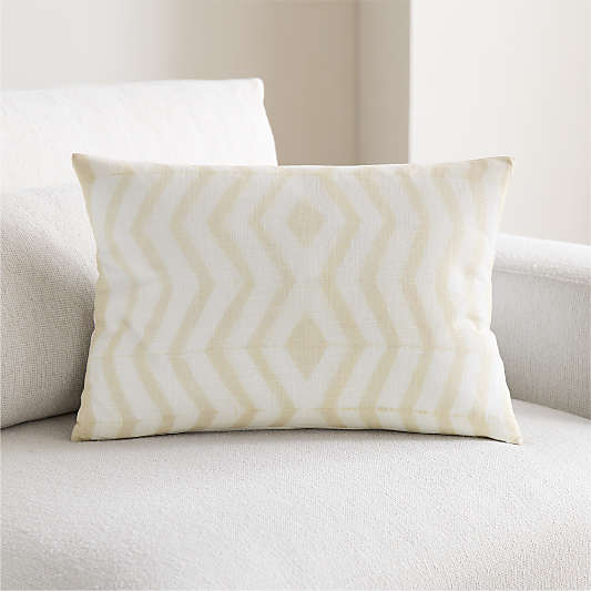 Olinda Shibori Diamond 22"x15" Travertine Beige Throw Pillow Cover