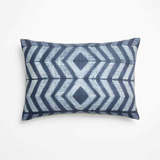 Olinda Shibori Diamond 22"x15" Deep Indigo Throw Pillow Cover