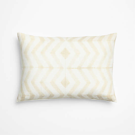 Olinda Shibori Diamond 22"x15" Travertine Beige Throw Pillow Cover
