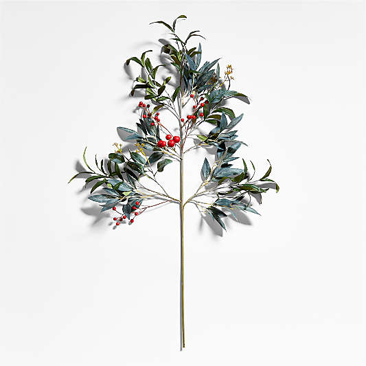 Faux Olive and Berry Stem 40"