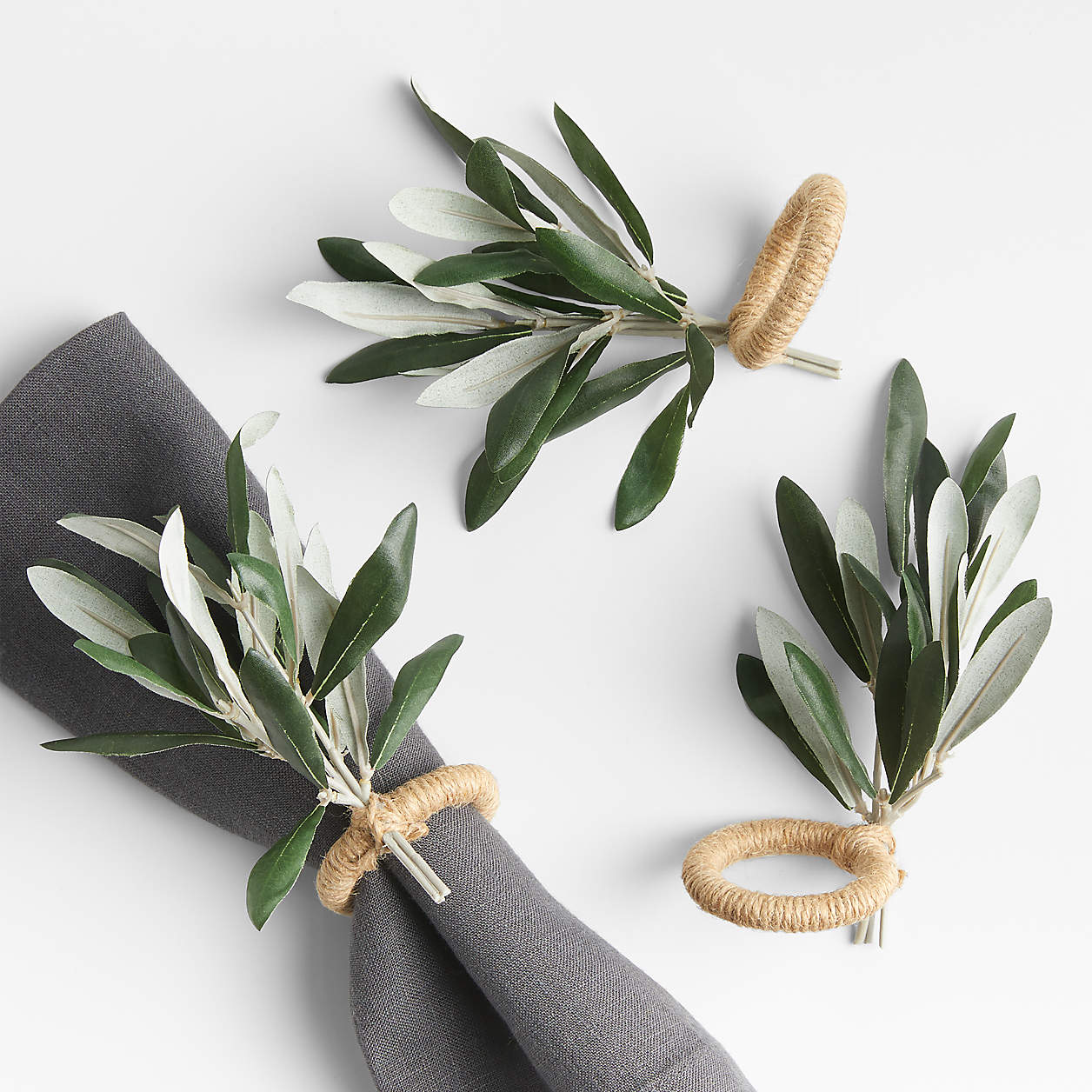 Olive Branch Napkin Ring + Reviews Crate & Barrel