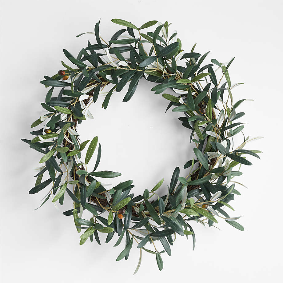 Faux Olive Wreath 30" | Crate & Barrel
