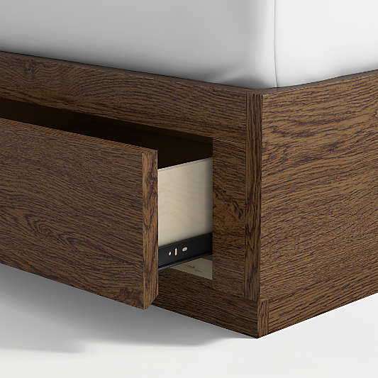 Oliver Deep Brown Ash Wood Kids Storage Bed
