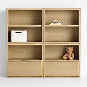 Charlie Cream and Grey Checkered Upholstered Kids Full Bed