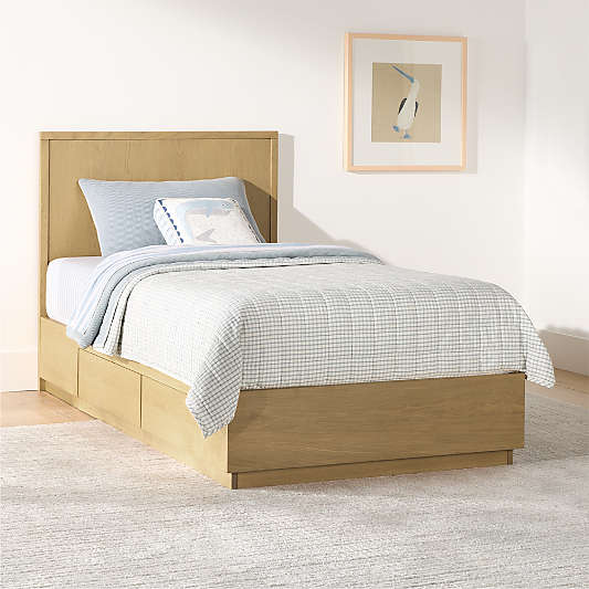 Oliver Natural Wood Kids Storage Bed