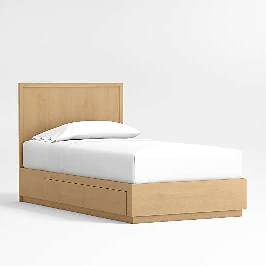 Oliver Natural Wood Kids Storage Bed