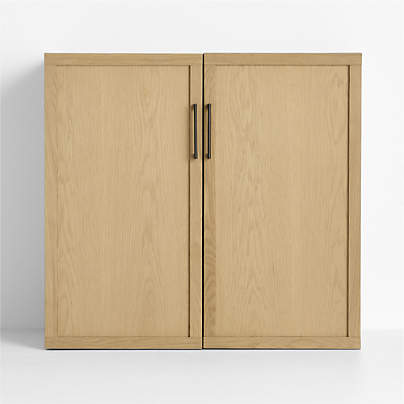 Oliver Modular Natural Oak Wood Kids Bookcase with Doors