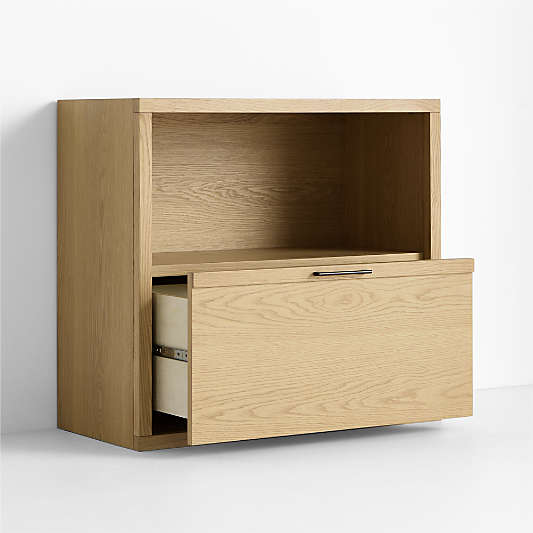 Oliver Modular Natural Oak Wood Kids Bookcase with Drawer