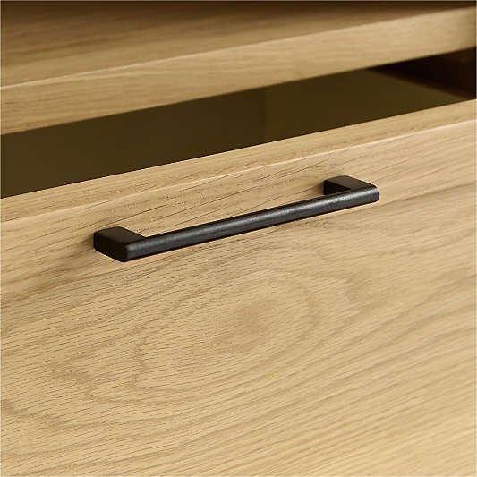 Oliver Set of 2 Modular Natural Oak Wood Kids Open Bookcases with Drawers