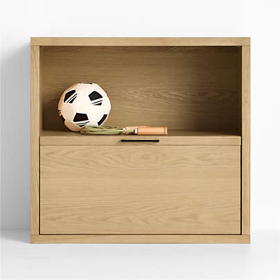 Oliver Modular Natural Oak Wood Kids Bookcase with Drawer