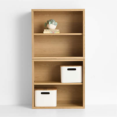 Oliver Modular Natural Oak Wood Kids Open Bookcase