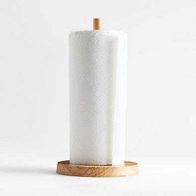 View Olivewood and Matte White Paper Towel Holder details
