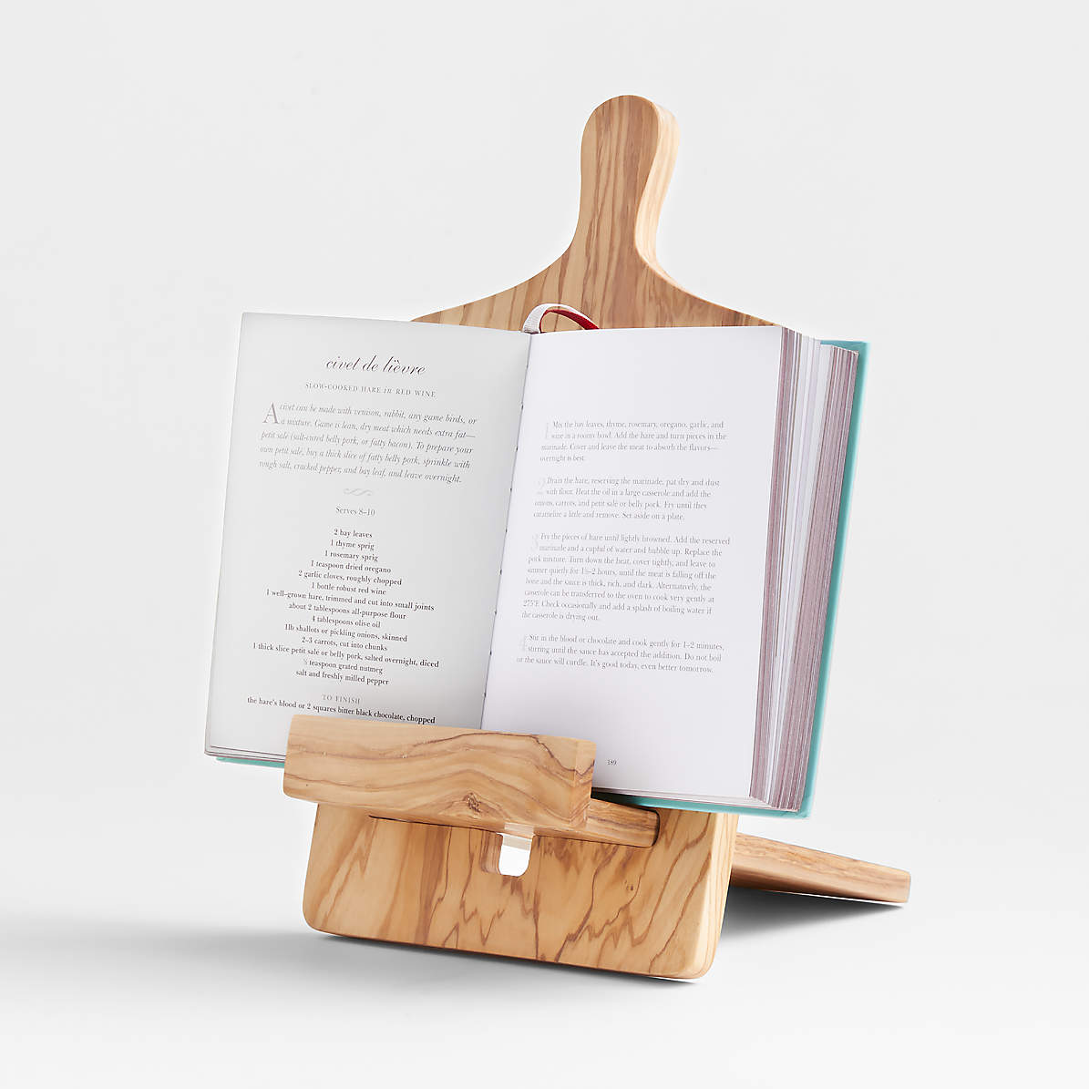 Crate & Barrell Cookbook Stand Balançoire en bois 