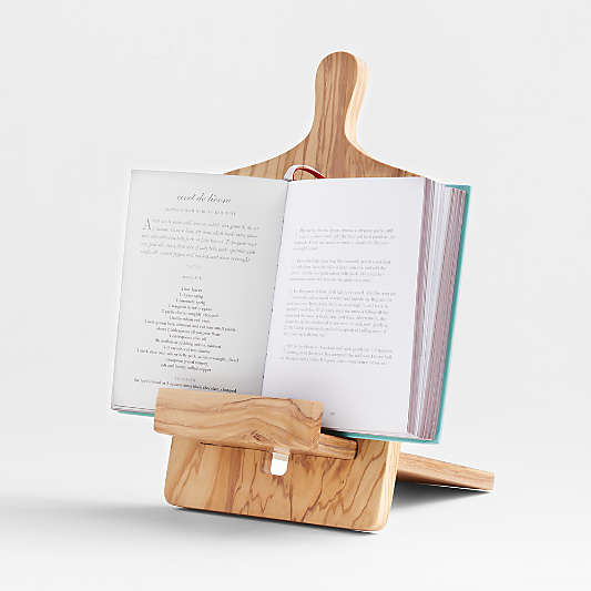 Olivewood Cookbook and Tablet Stand