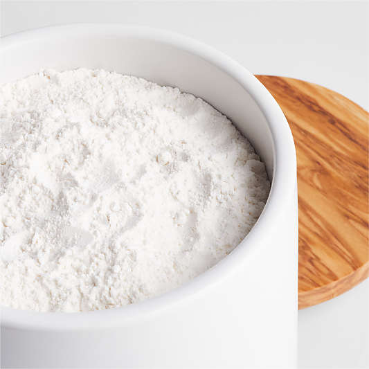 Olivewood 5 Lb Extra-Large Matte Ceramic Canister