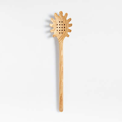 Crate & Barrel Olivewood Pasta Spoon