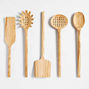 Traditional Olive Wood 5 Piece Kitchen Utensil Set