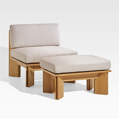 teak chair and ottoman
