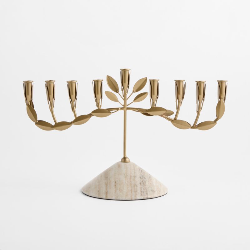 Olive Branch Brass Hanukkah Menorah - image 1 of 3
