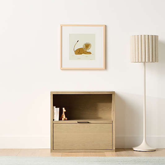 Oliver 32" Modular Natural Oak Wood Kids Bookcase with Drawer