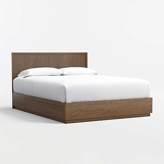 Oliver Deep Brown Wood Kids Queen Storage Bed