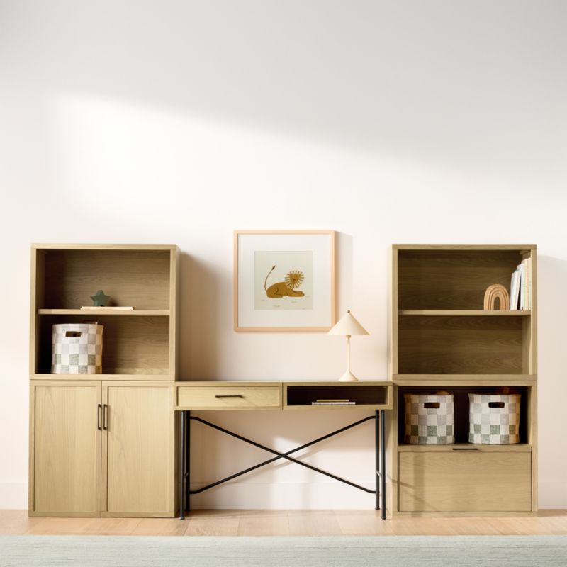 Oliver Modular Natural Oak Wood Kids Workspace Suite - image 1 of 13