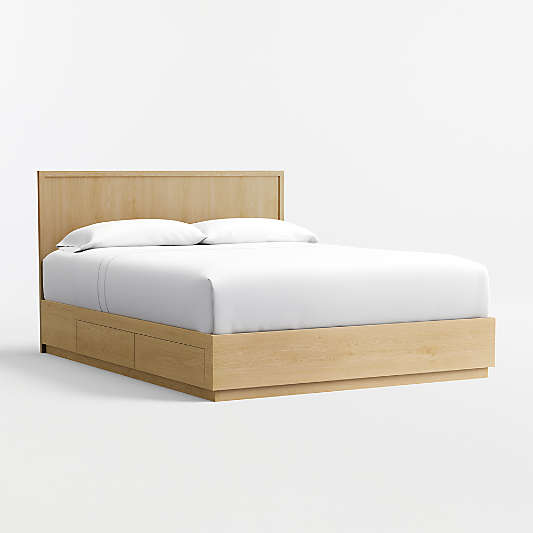 Oliver Natural Wood Kids Queen Storage Bed