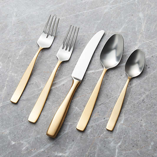 Olympic Gold Flatware 5-Piece Place Setting