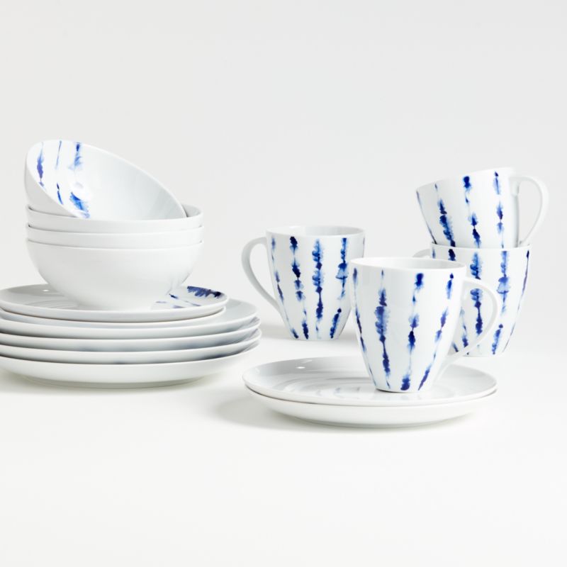 Omri 16-Piece Blue and White Dinnerware Set - image 0 of 5