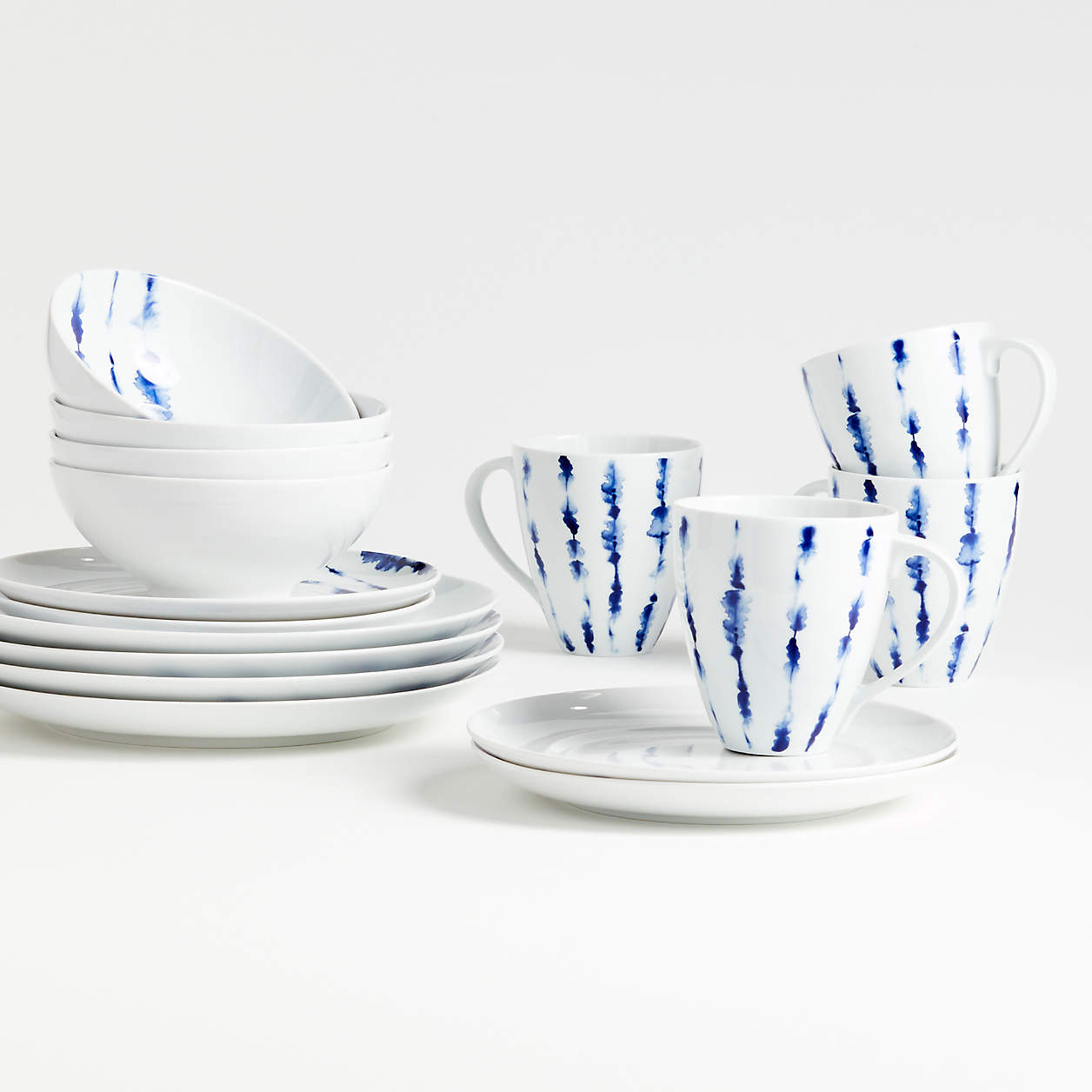 Omri 16-Piece Blue and White Dinnerware Set