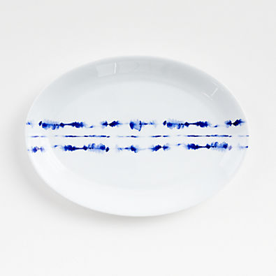 View Omri Blue and White Oval Platter details