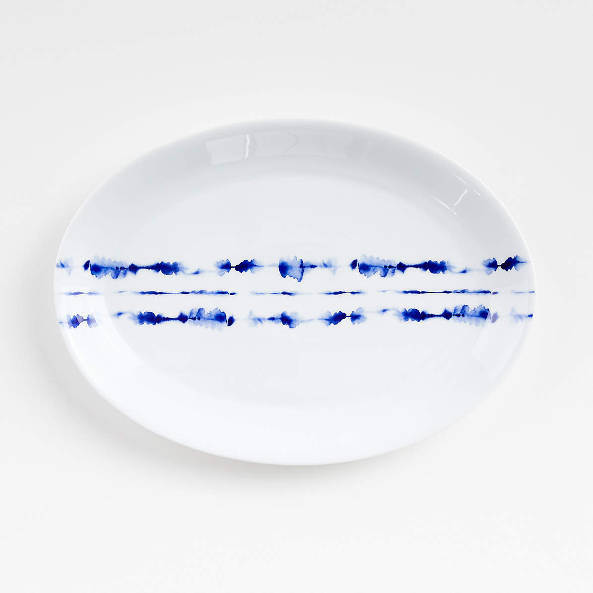 Blue & White Oval Serving Plates 23 x 28.5 cm 