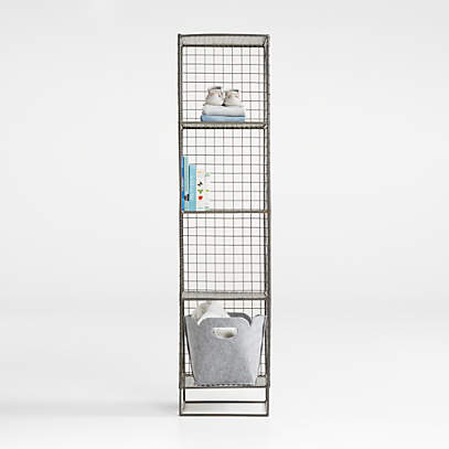 On The Grid Graphite 4 Cube Kids, Steel Cube Bookcase