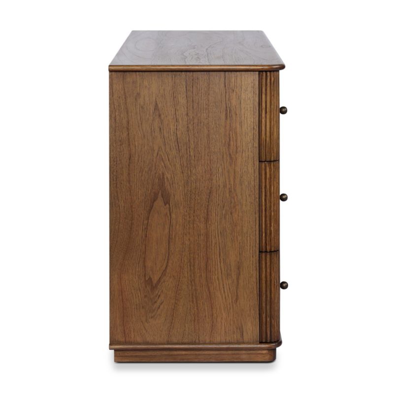 Ona 73"  Fluted Amber Mindi Wood 6-Drawer Dresser - image 5 of 7