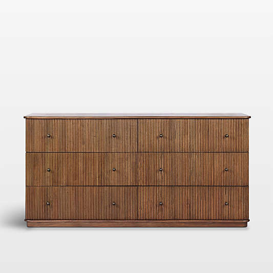 Ona 73" Fluted Wood 6-Drawer Dresser