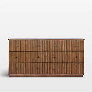 crate and barrel dresser Cortez Natural Floating by Leanne Ford three small and four large 6 Drawer Dresser | Crate