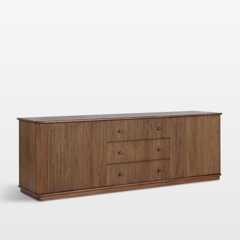 Ona 81" Fluted Amber Mindi Wood Storage Media Console - image 3 of 12