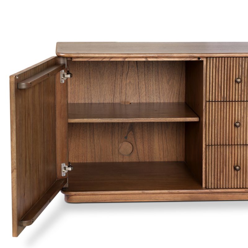 Ona 81" Fluted Amber Mindi Wood Storage Media Console - image 9 of 12