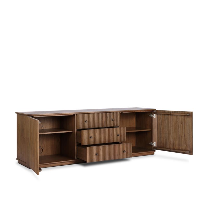 Ona 81" Fluted Amber Mindi Wood Storage Media Console - image 4 of 12