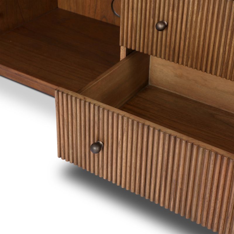 Ona 81" Fluted Amber Mindi Wood Storage Media Console - image 10 of 12