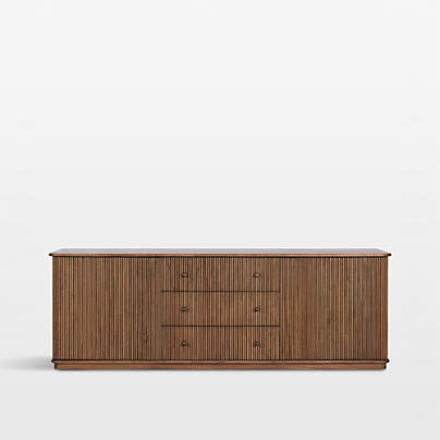 Ona 81" Fluted Wood Storage Media Console