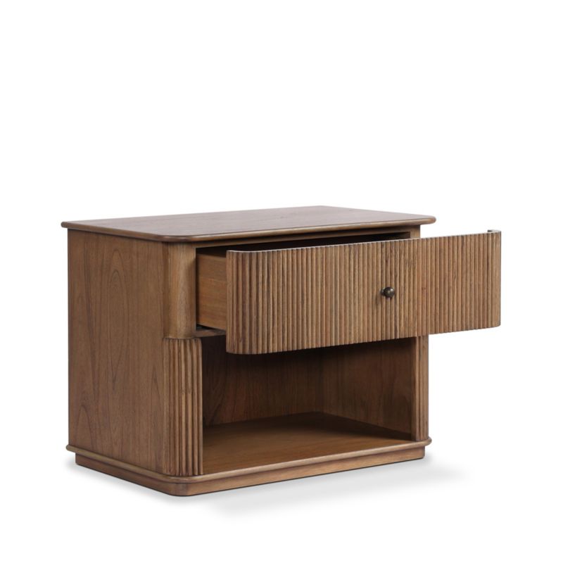 Ona 32" Fluted Amber Mindi Wood Nightstand