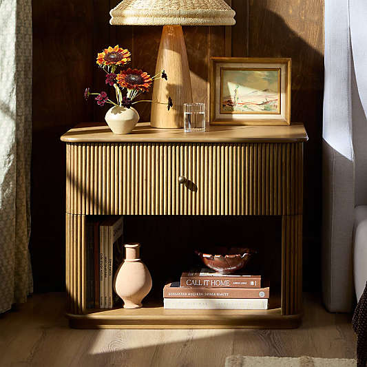 Ona 32" Fluted Wood Nightstand