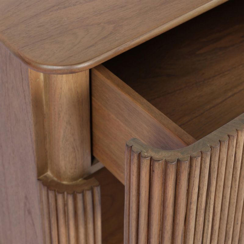 Ona 32" Fluted Amber Mindi Wood Nightstand