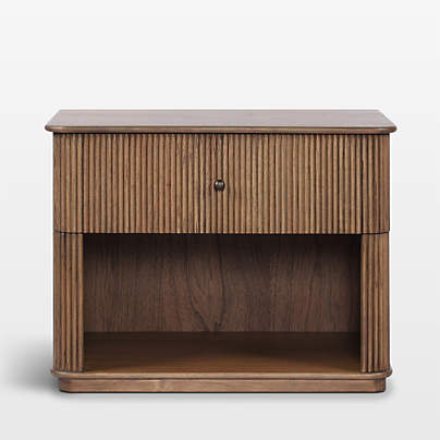 Ona 32" Fluted Amber Mindi Wood Nightstand